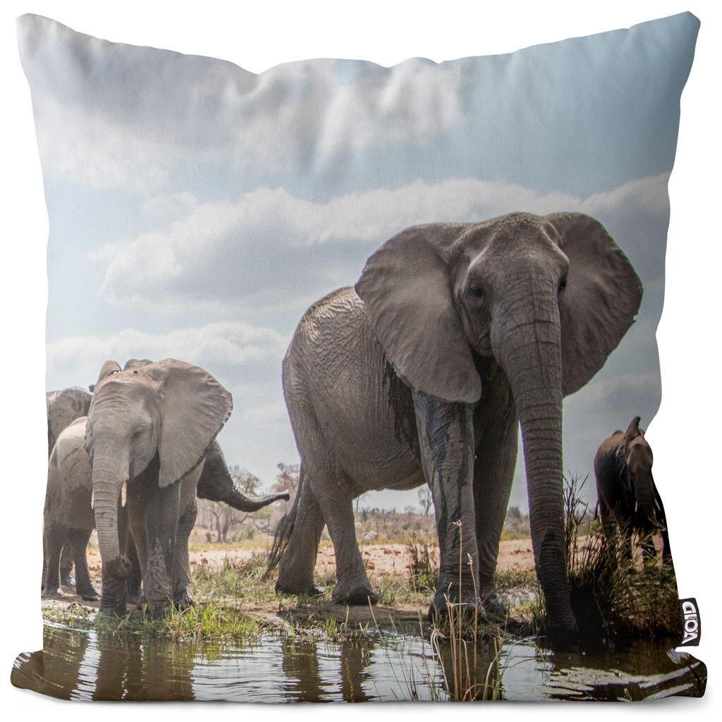 

Чехол на подушку VOID Elephants Water Steppe, полиэстер, водонепроницаемая подушка для улицы и дома. Размер: 60 x 60 см.