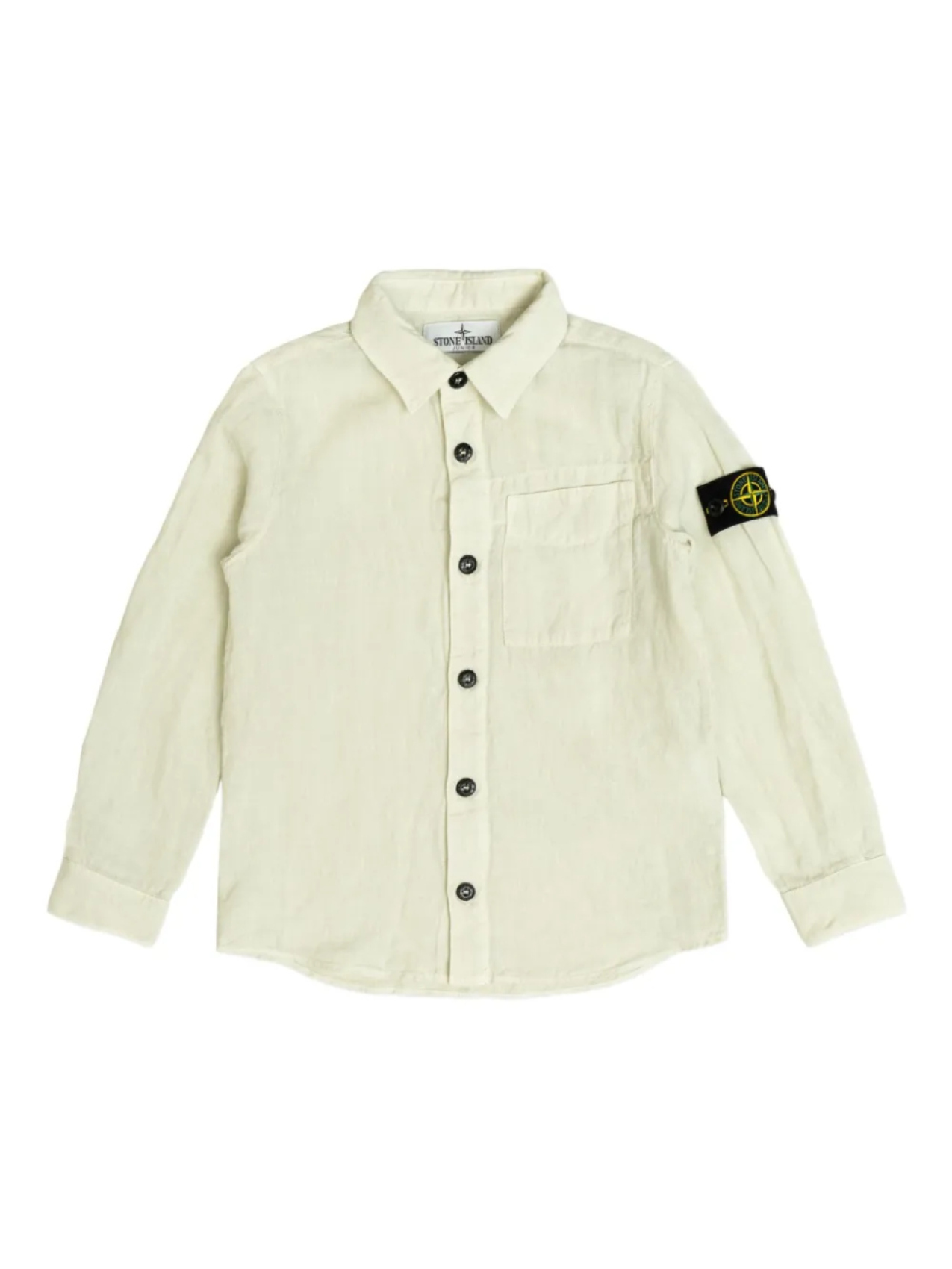 

Льняная рубашка с изображением компаса Stone Island Junior, нейтральный