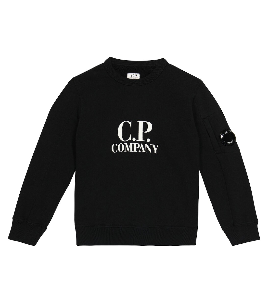 

Толстовка из хлопкового флиса с логотипом C.P. COMPANY KIDS, черный