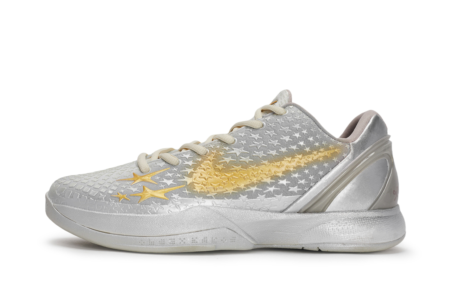 Nike Кроссовки баскетбольные детские Zoom Kobe 6 Slip Resistant Abrasion Resistant Low top Gold Silver для подростков — фото 3