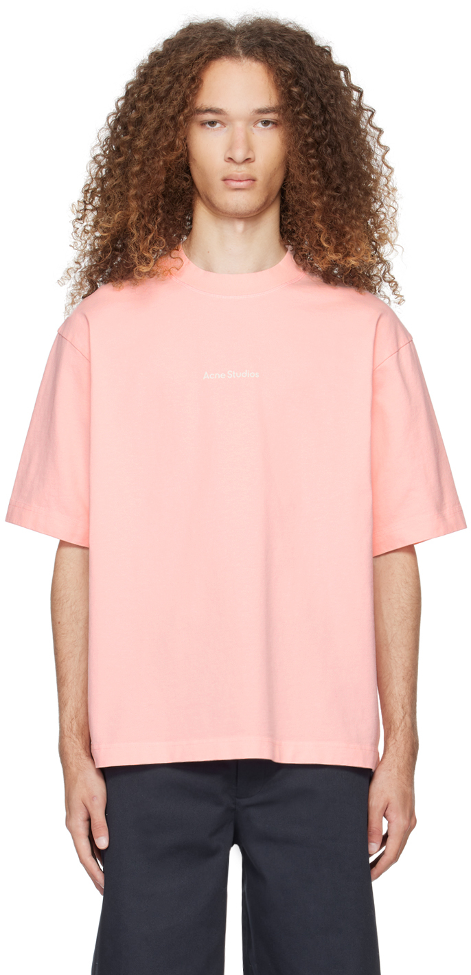 

Розовая футболка с принтом Acne Studios