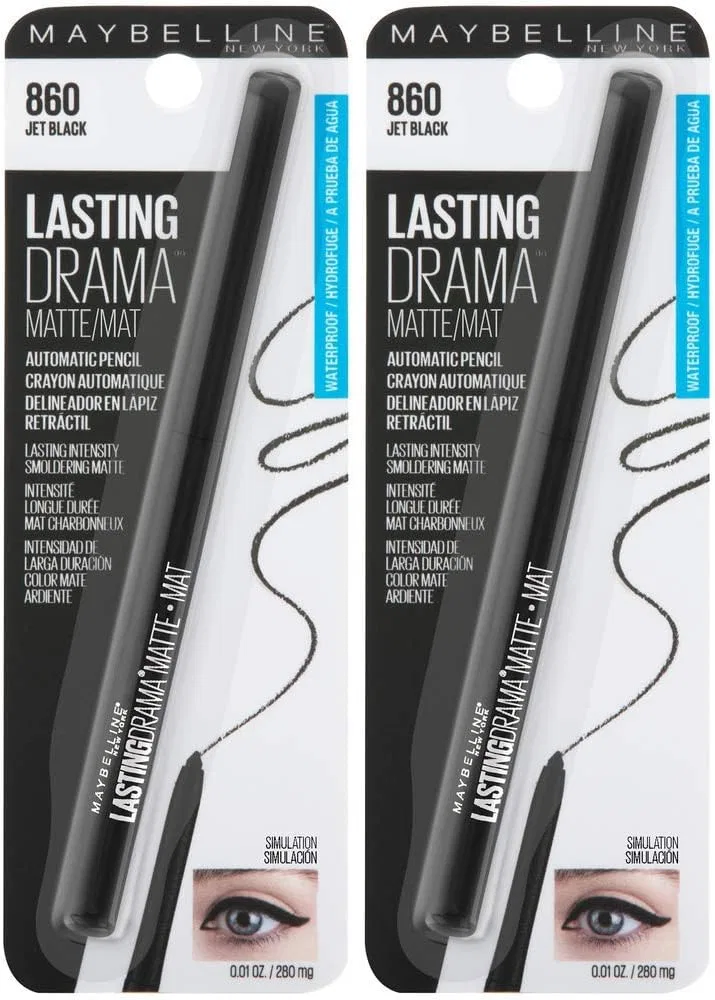Подводка для глаз матовая Maybelline New York Lasting Drama Matte 2 шт. Jet Black