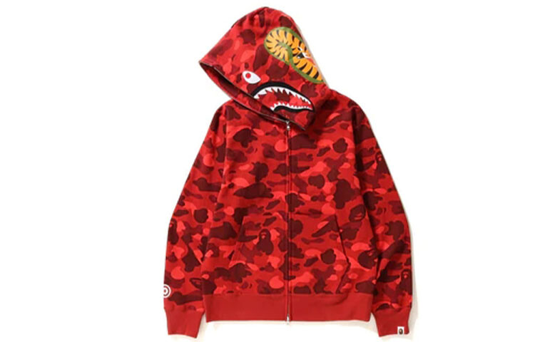 

A BATHING APE BAPE Color Camo Shark Hoodie на молнии с полной молнией (SS23) Фиолетовый, Темно-серый