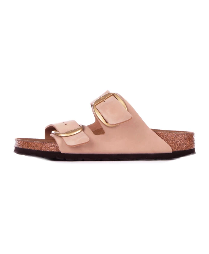 

Босоножки на резиновой подошве с пряжкой по бокам и логотипом Birkenstock, бежевый
