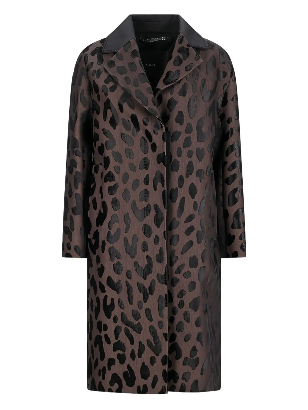 

Длинное пальто с анималистичным принтом и длинными рукавами Max Mara, коричневый
