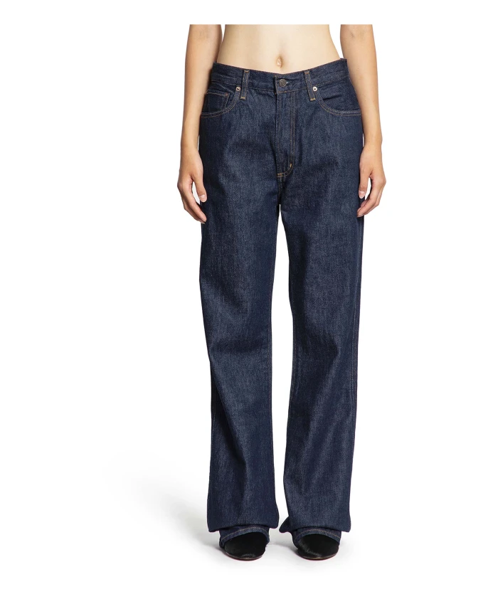 

Джинсы с высокой талией из выбеленного денима Agolde, синий