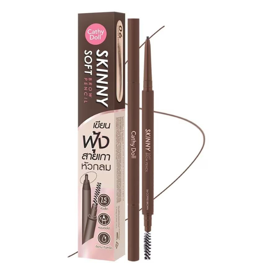 

Cathy Doll Карандаш для бровей Skinny Soft Brow 0,06 г 06 Кофейно-коричневый, Coffee Brown