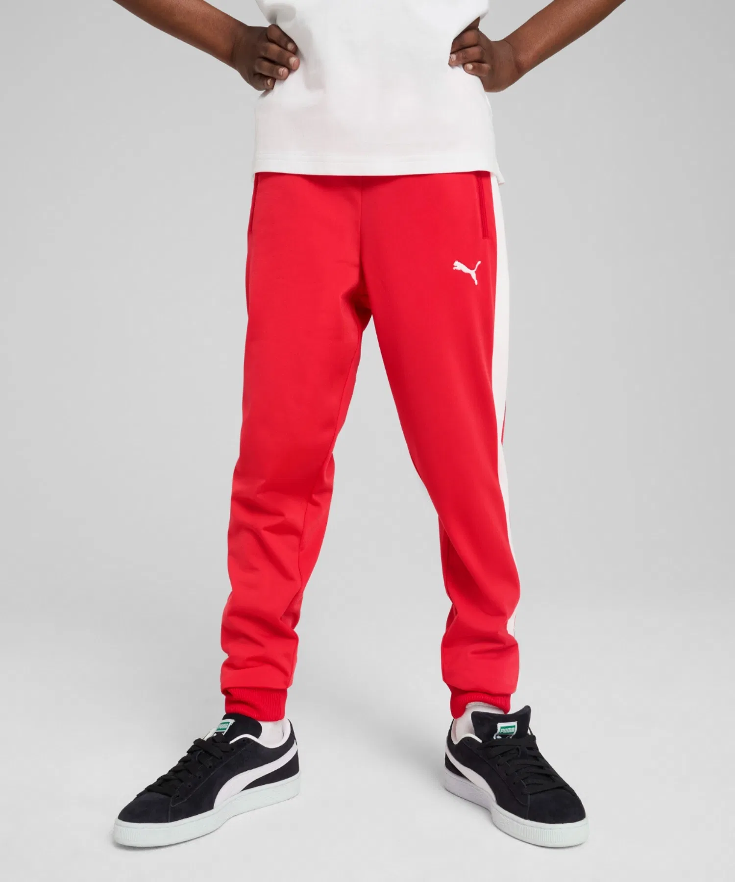 Брюки для мальчиков PUMA T7 с лампасами чёрные