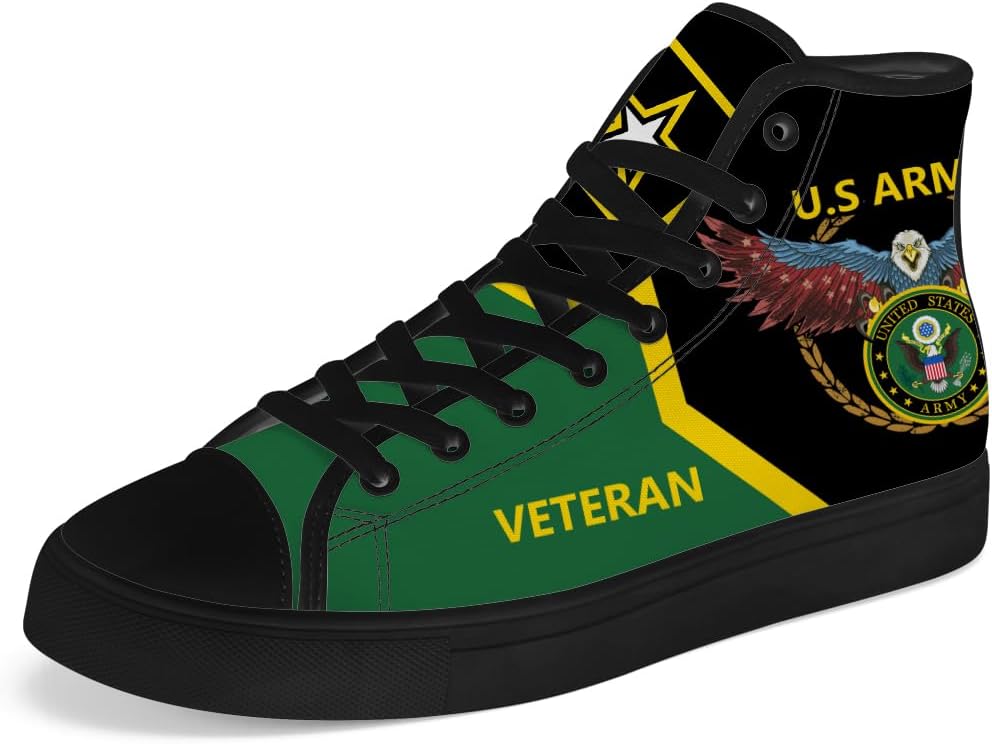 

Ветеранские высокие кеды из ткани для мужчин и женщин, высокие сникерсы на шнуровке, повседневная обувь, подарок для мамы и папы Chebing, зеленый