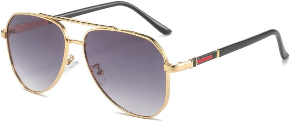 

Модные классические солнцезащитные очки для мужчин и женщин в стиле ретро, ​​большого размера, с металлическим градиентом цвета и защитой от УФ-излучения HVTVTLA, C2goldgrey