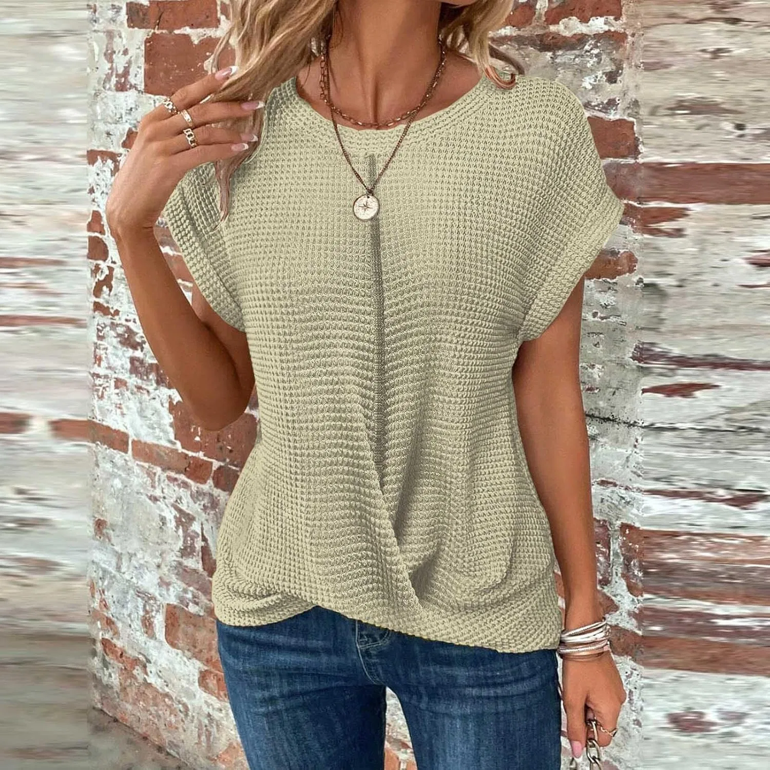 Футболка женская с круглым вырезом, свободный крой, Mint Green — фото 2