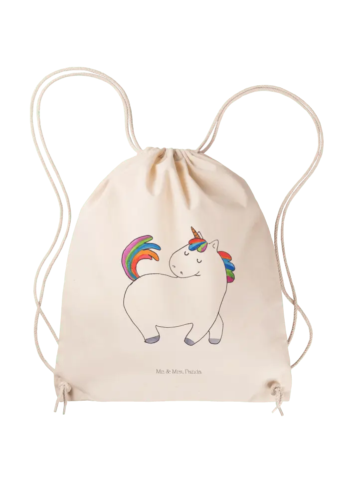 

Спортивная сумка Mr & Mrs Panda Sportbeutel Einhorn Stolzieren ohne Spruch, кремовый