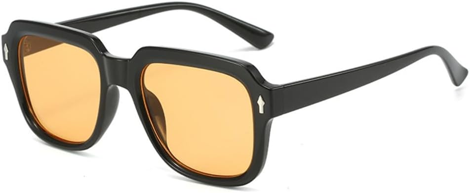 

Женские солнцезащитные очки с градиентным переходом цвета чая, защита от УФ-излучения UV400, заклепки. Мужские солнцезащитные очки в винтажном панк-стиле LANGSER, Black Orange