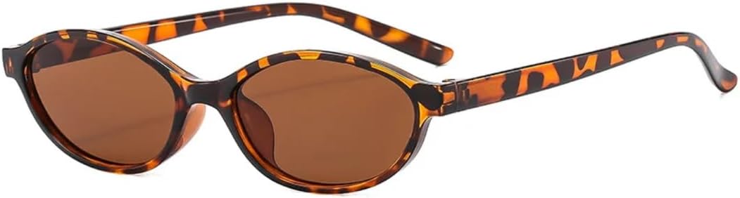 

Солнцезащитные очки с защитой от УФ-излучения UV400 | Маленький овальный дизайн "кошачий глаз", конфетный цвет | для женщин и мужчин, для занятий спортом на открытом воздухе и вождения DSVIGF, Leopard-brown