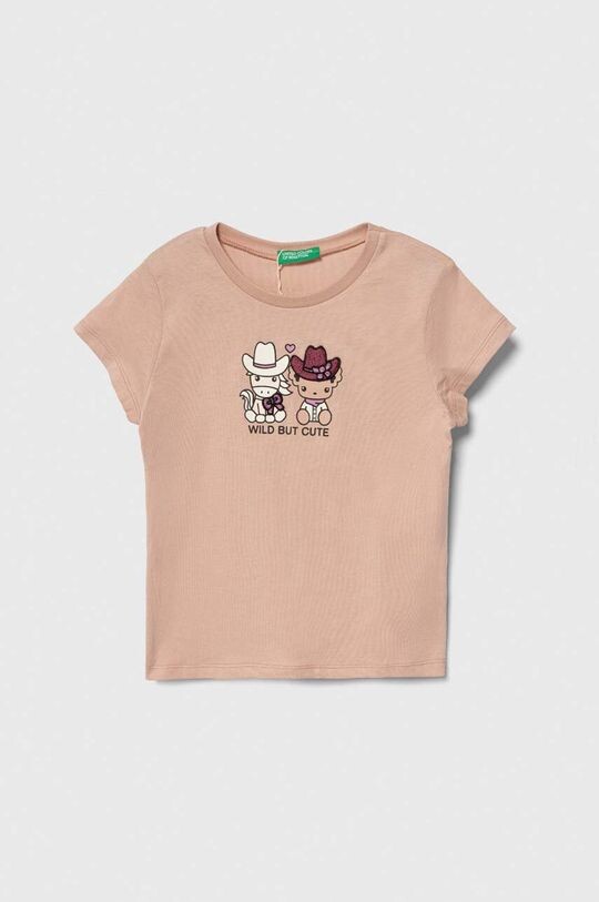 

United Colors of Benetton Детская хлопковая футболка, бежевый