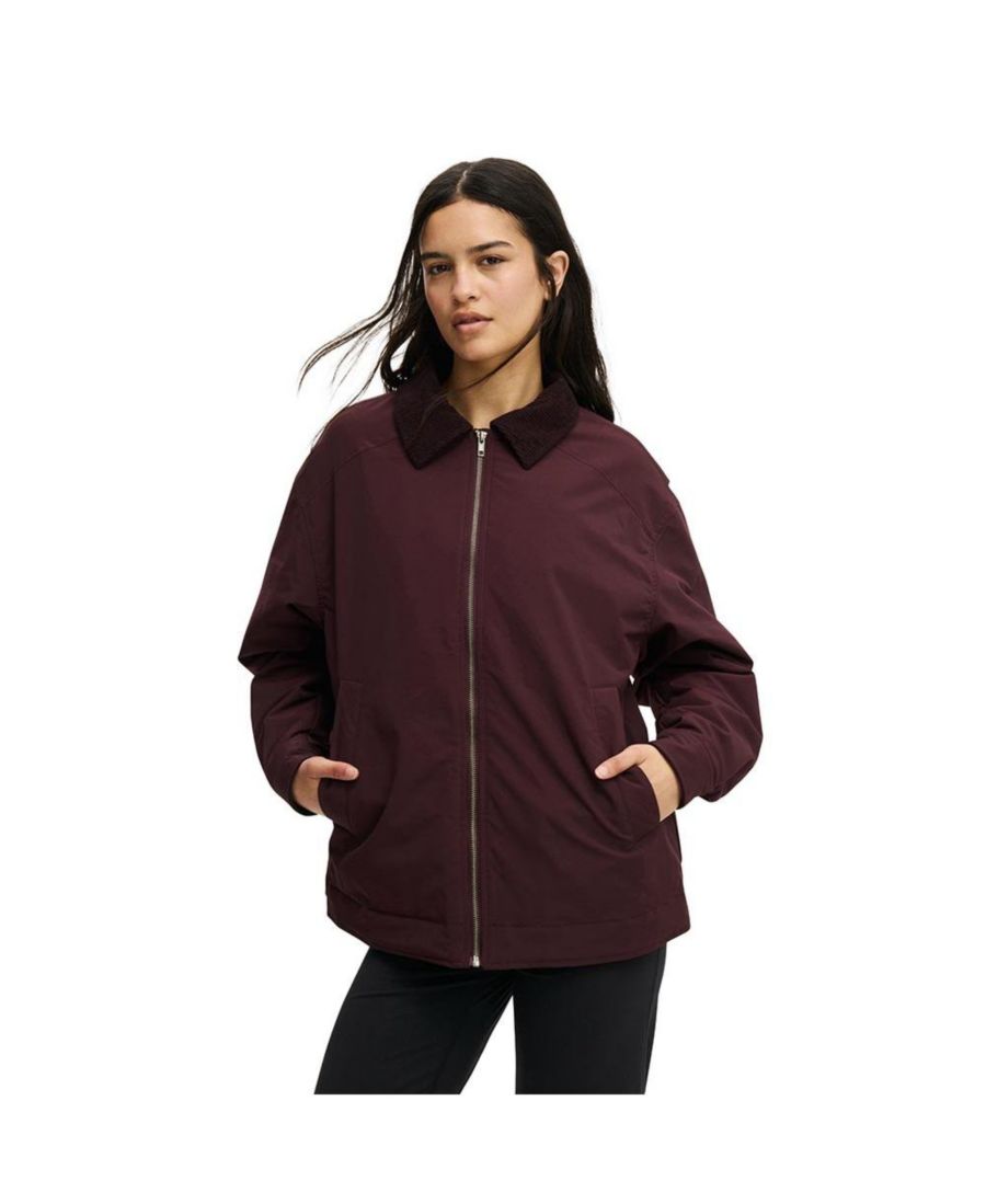 

Женская спортивная куртка свободного кроя с контрастным воротником COTTON ON, Cherry ripe