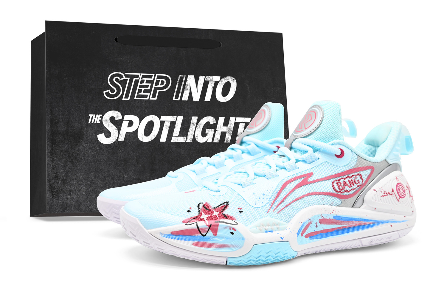 

Мужские баскетбольные кроссовки LiNing Speed 9 с низким верхом, износостойкие, дышащие., heartbeat graffiti, shopping bag limited edition