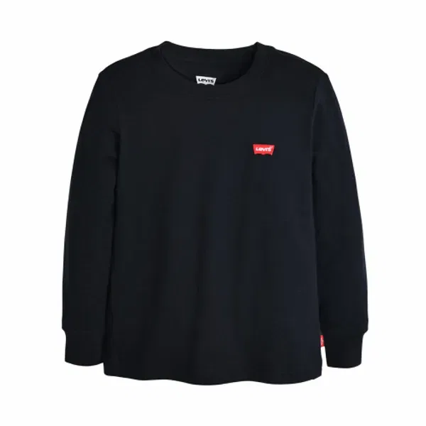 Футболка с длинным рукавом, графический принт, для мальчиков, Levi's Kids, черный — фото 2