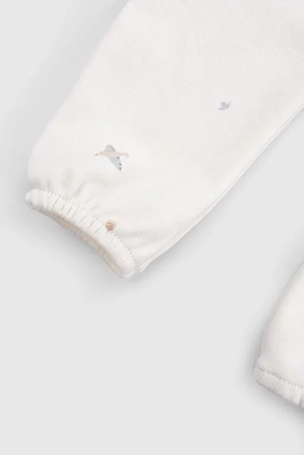 Детские брюки для девочек хлопковые Organic cotton newborn pants Little Gusto, White — фото 4