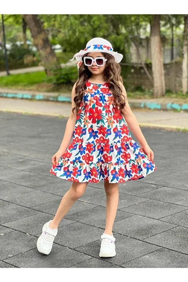 Детское платье для девочек с принтом Holiday Girl's Hat Dress Generic Brands, Multicolored — фото 2