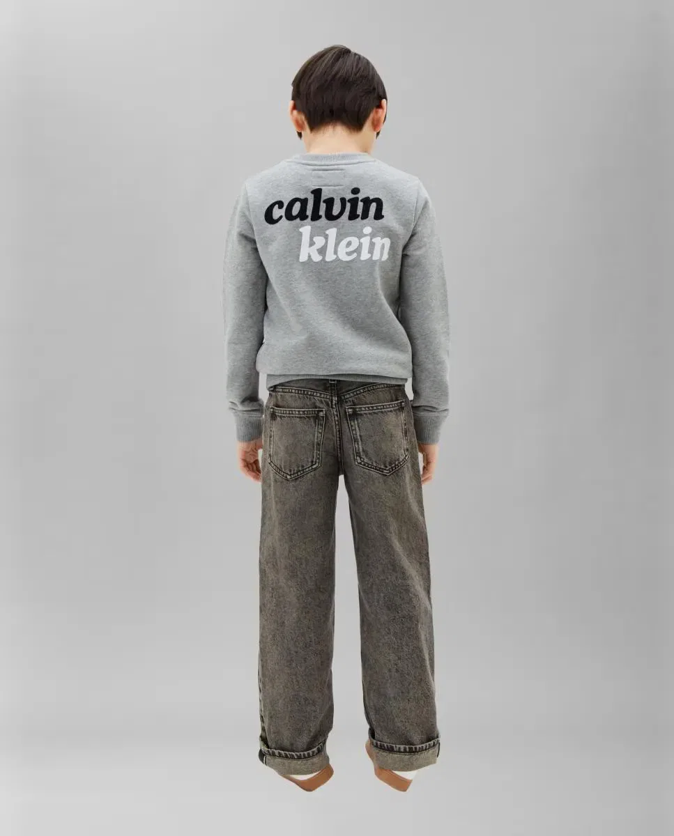 Детская худи для мальчиков с принтом Calvin Klein, Gris — фото 2