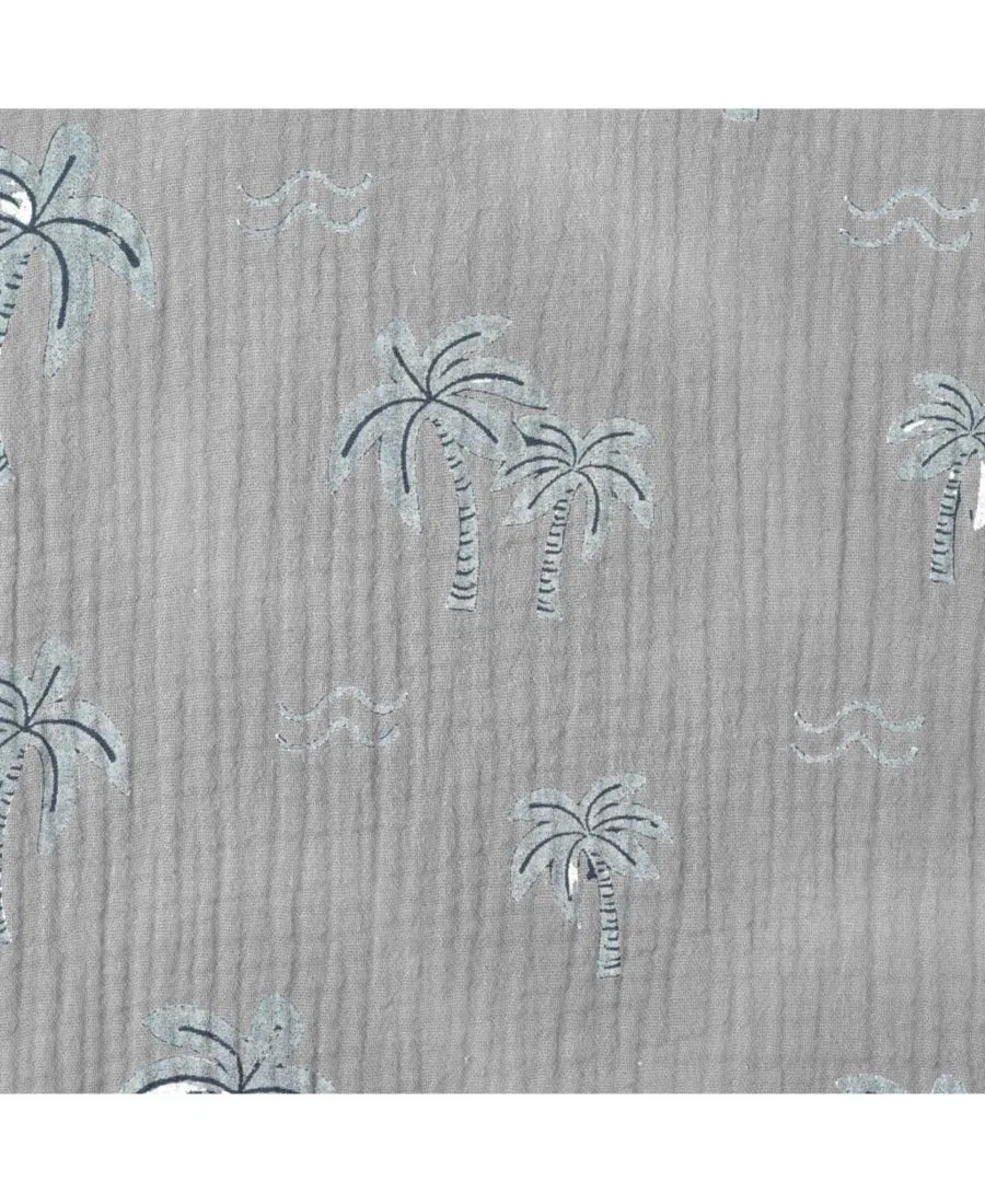 Рубашка на пуговицах с коротким рукавом и принтом пальмы, Palm Tree Print Andy & Evan, Grey — фото 3