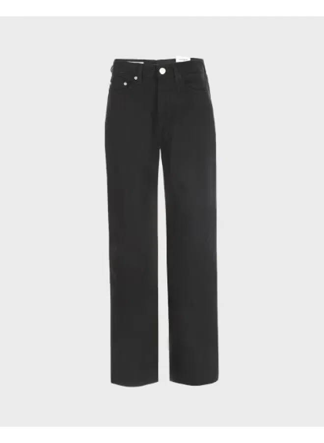 Брюки широкие прямые хлопковые Zara, черный