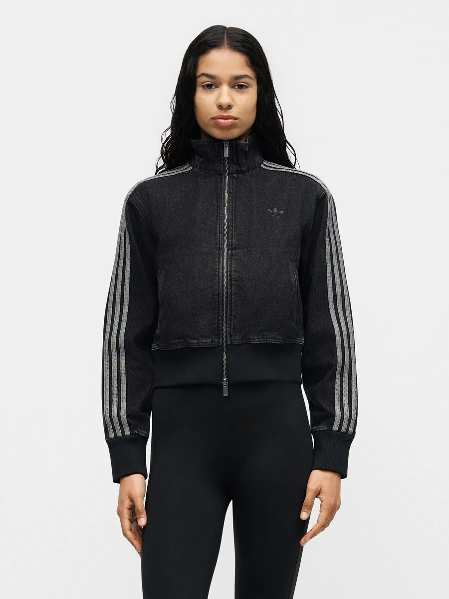 Куртка ADIDAS ORIGINALS Between-Season 'FIREBIRD' из черного денима — фото 2