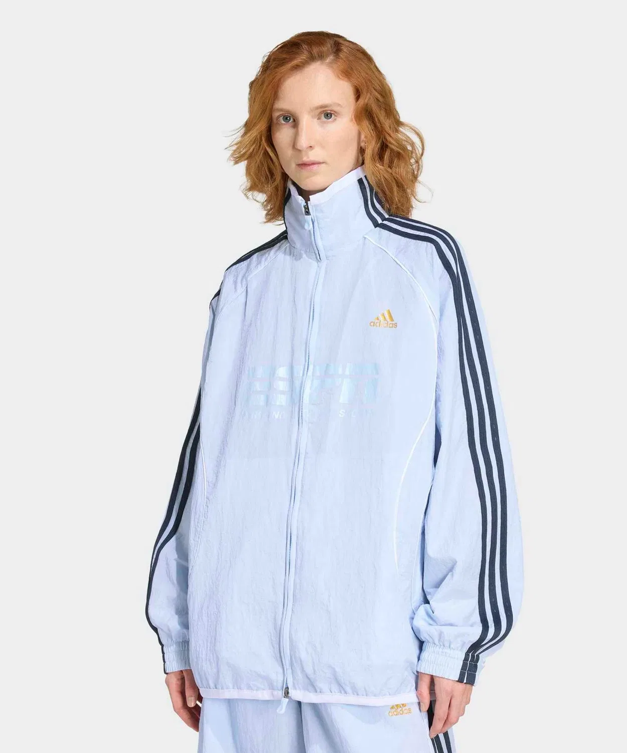Женский трек-топ Team Geist 2.0 с высоким воротником, оверсайз Adidas, Blue