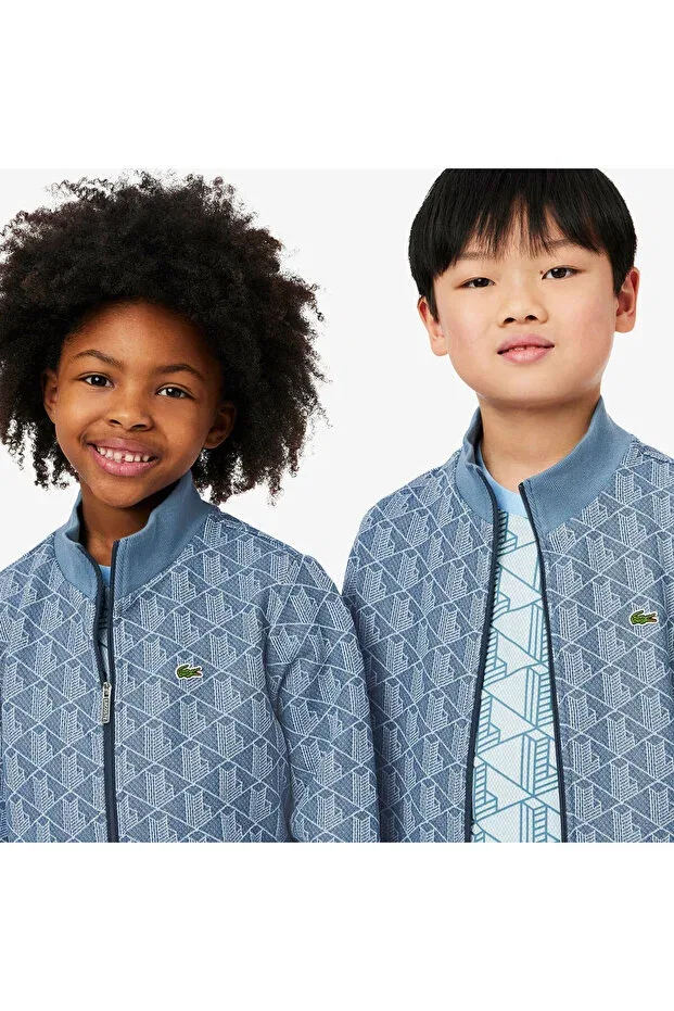 Детская толстовка для девочек с длинным рукавом Lacoste, Hgi Blue — фото 2