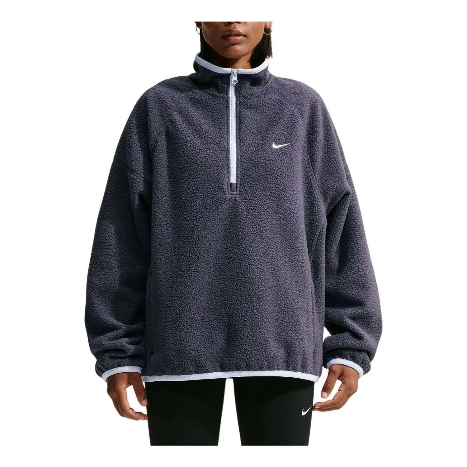 Женская футболка Sportswear Oversized Fleece Top 'Gridiron Palest Purple White' Nike, Gridiron/Palest Purple/White