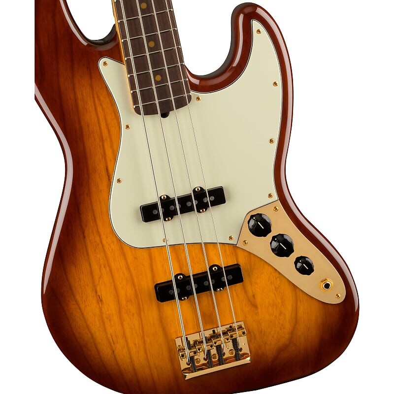

Памятный джазовый бас-гитара Fender 75th Anniversary с палисандровой накладкой - 2-цветный бурбонский взрыв 75th Anniversary Commemorative Jazz Bass