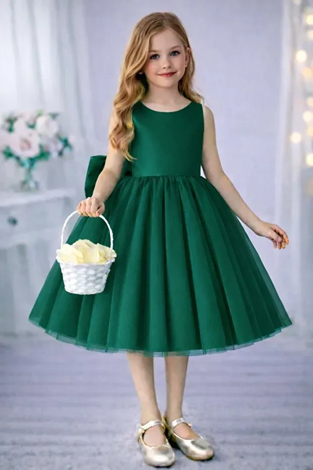 Детское платье для девочек без рукавов Suneh, Emerald Green