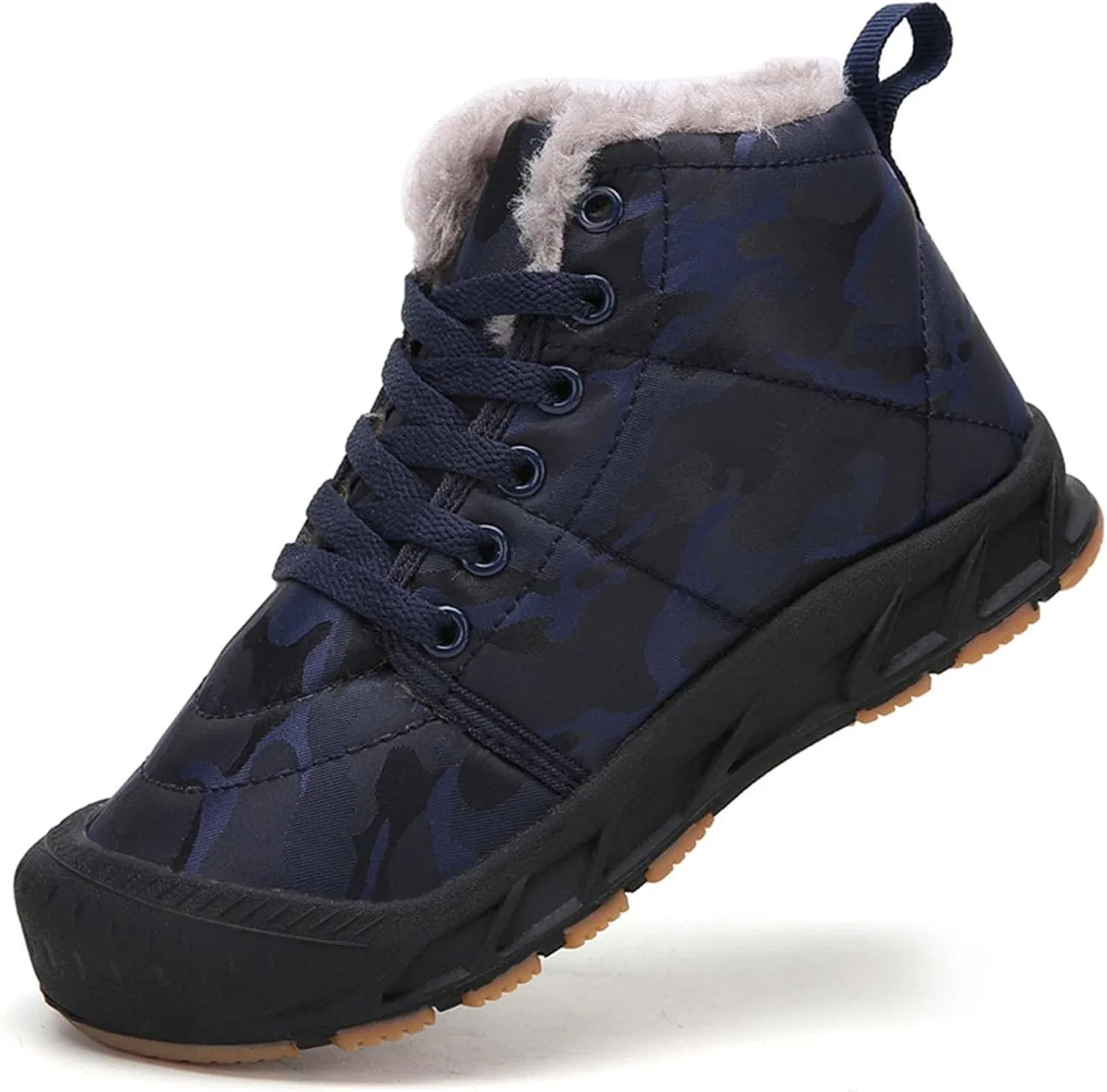 Детские зимние ботинки для мальчиков с мехом CERYTHRINA, Blue-Camo