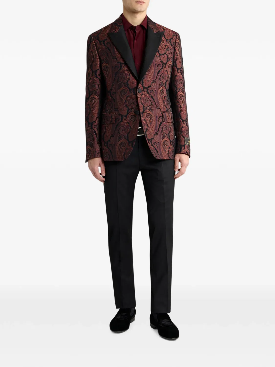 ETRO Пиджак однобортный шенилловый красный — фото 4