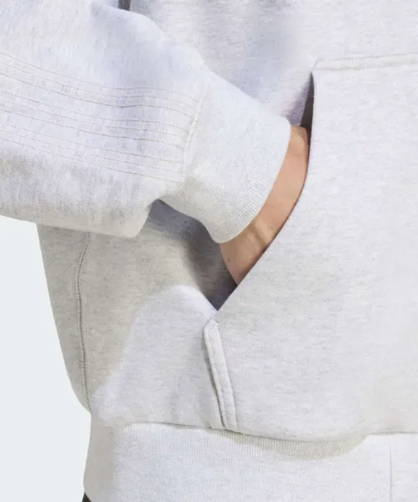 Флисовая кофта с капюшоном, полная застежка, Adidas, Light Grey Heather — фото 4