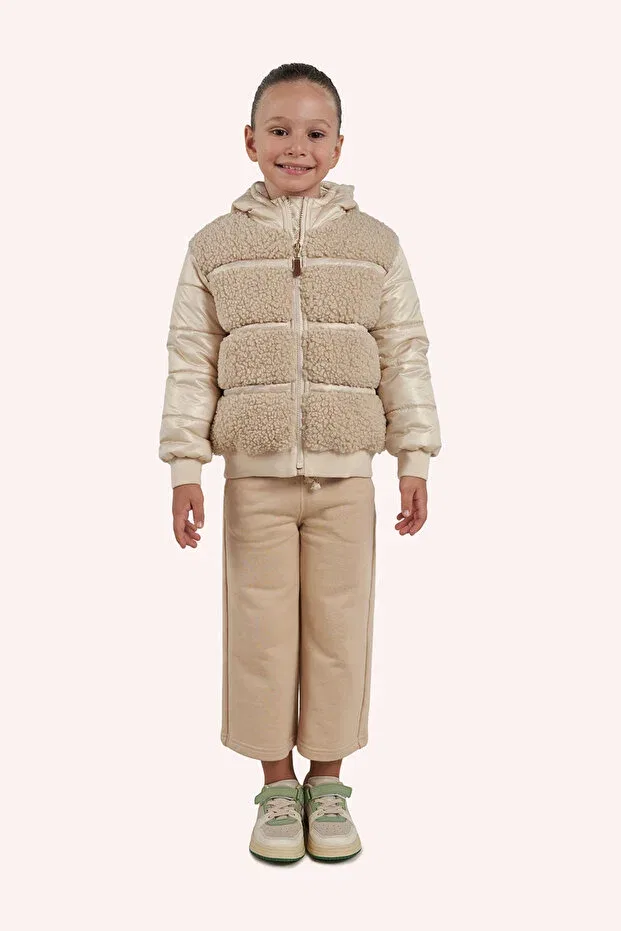 Детское зимнее пальто для девочек пуховое Panço, Beige