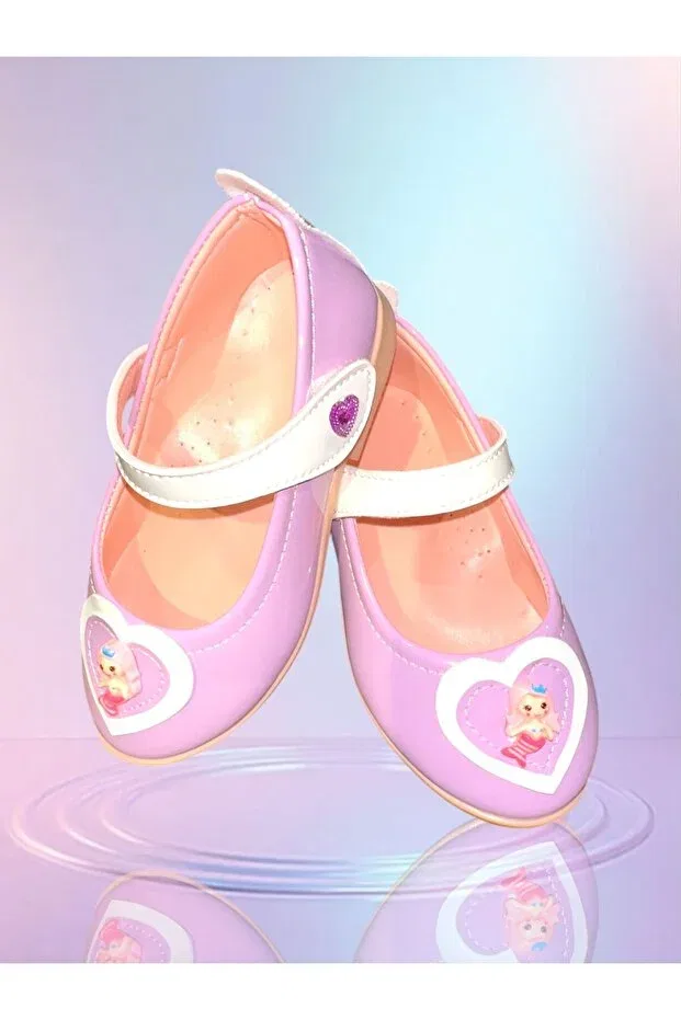 Детские балетки для девочек с принтом Mermaid purple design ballerina wedding invitation birthday party evening dress graduation 3B Kids, Purple