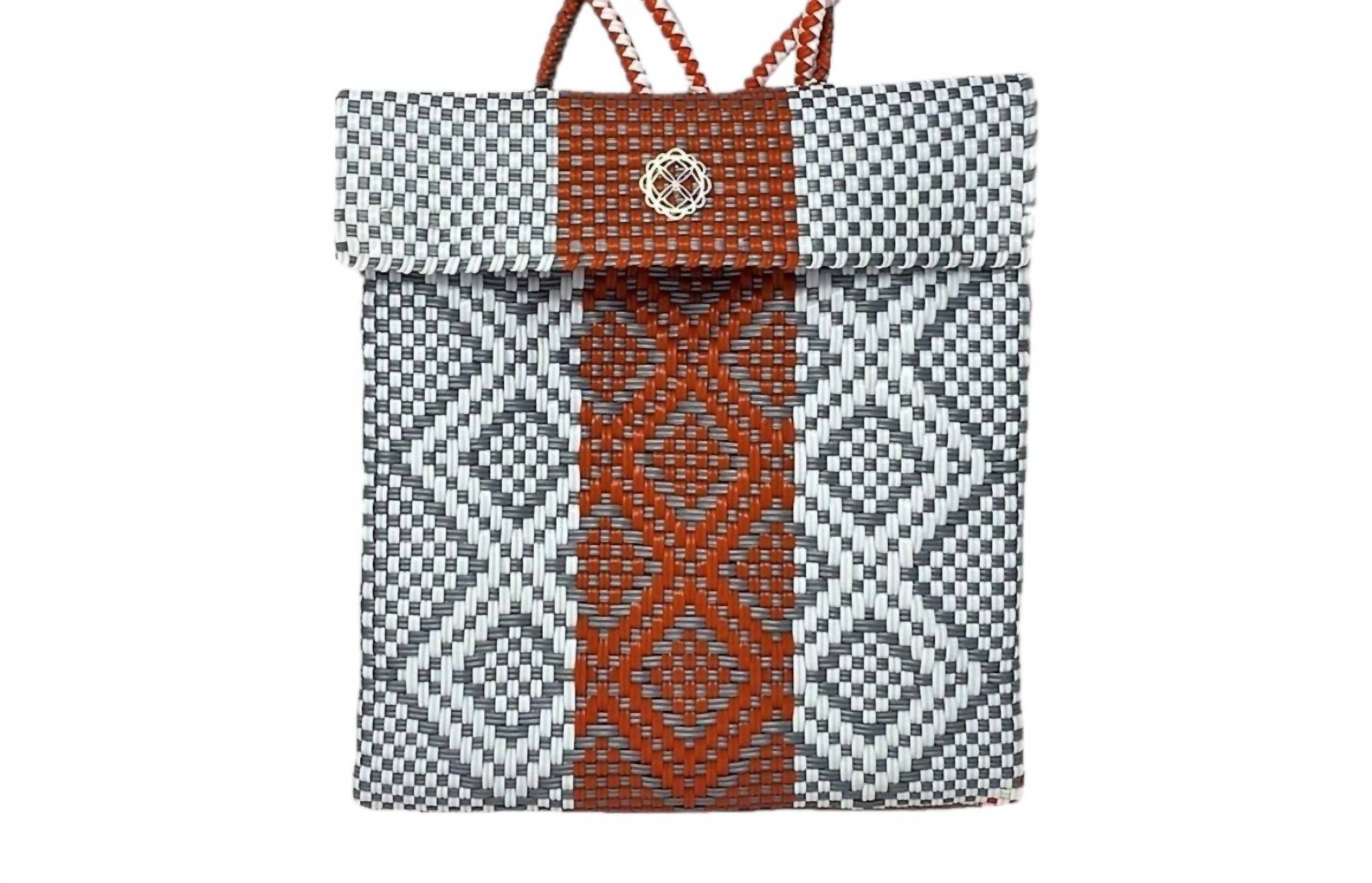 

Женский рюкзак Native в оранжево-серебристом стиле ацтеков Lola's Bag