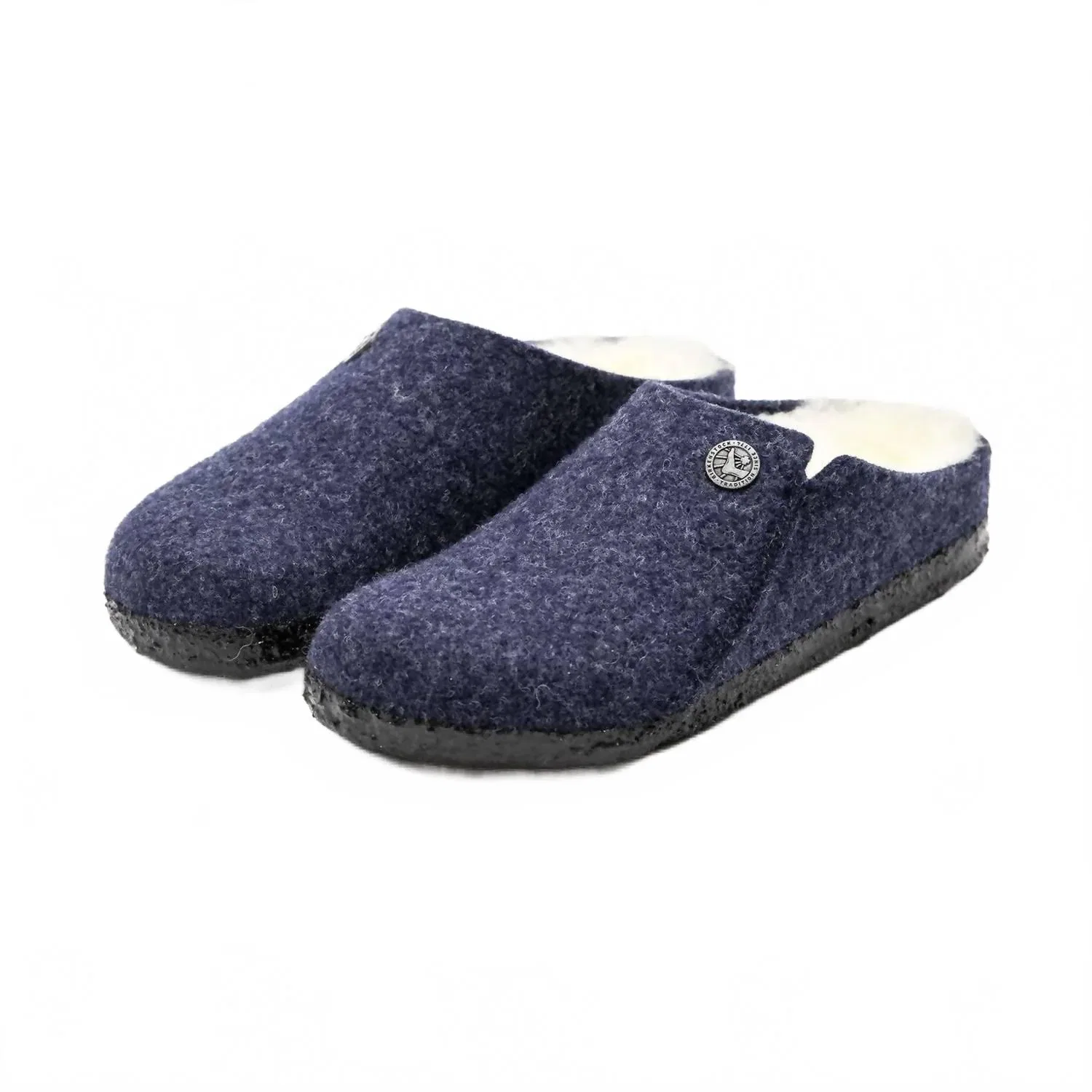 Детские удобные сабо-тапочки для девочек на меху Zermatt Rivet Kids Birkenstock, Dark Blue