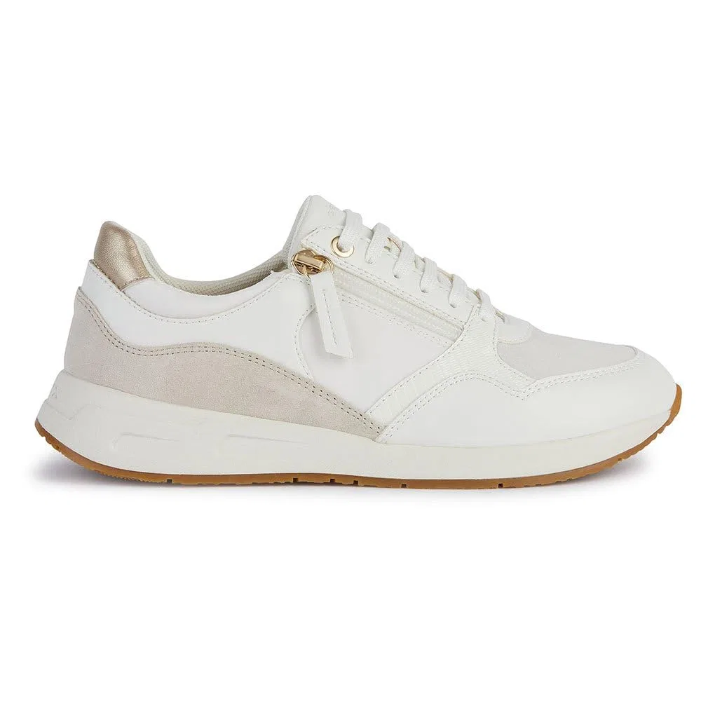 Детские кроссовки для девочек с кожаным верхом D Bulmya B Geox, White Washed — фото 3