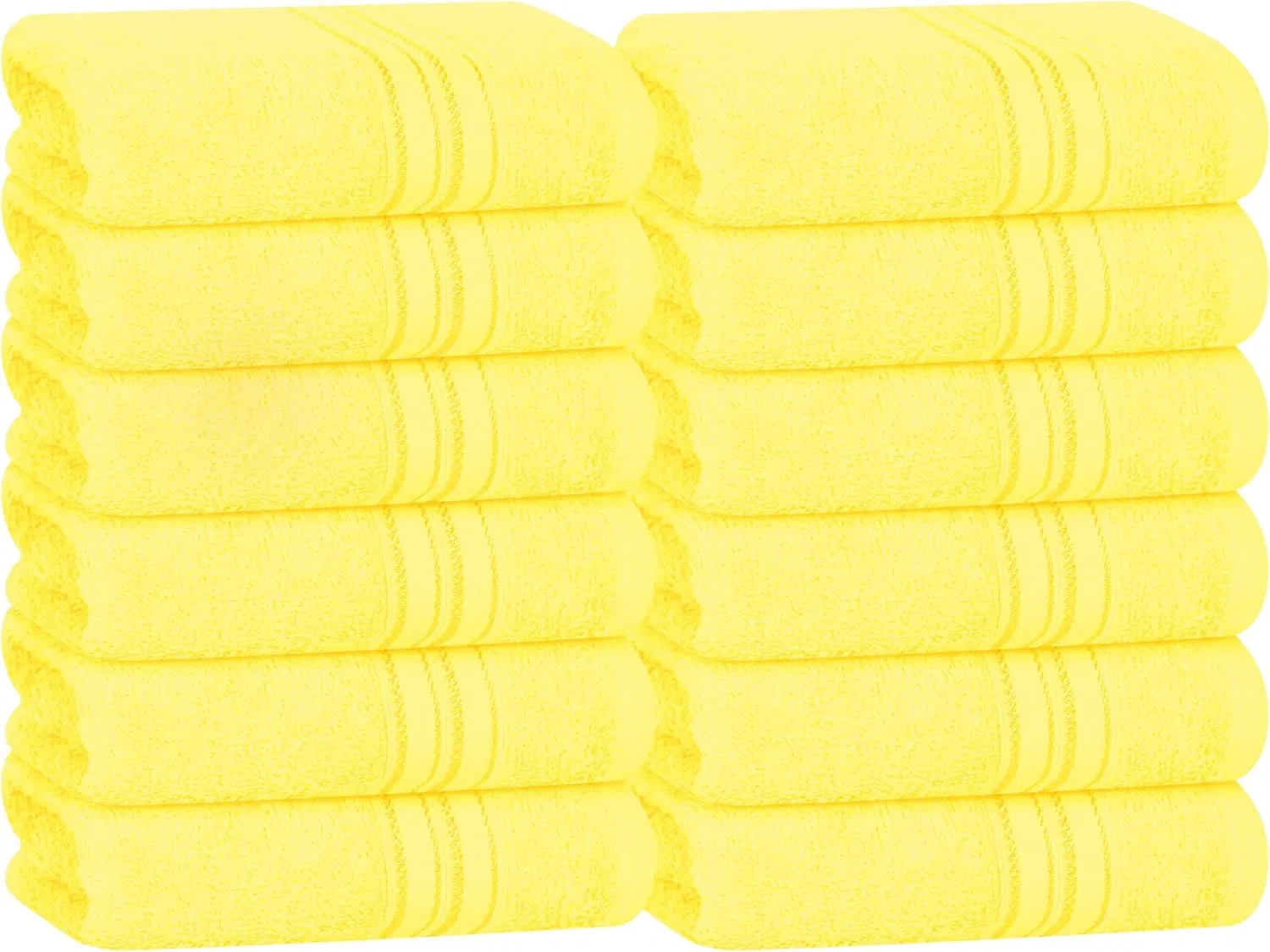Мочалки из хлопка, BOUTIQUO, набор 12 шт, 30,5x30,5 см, Lime Yellow