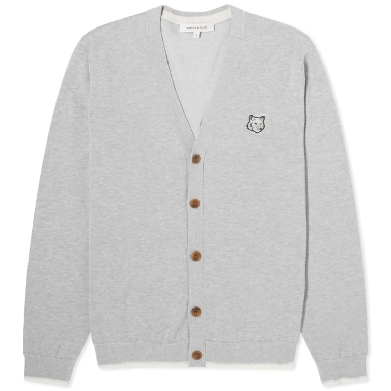 

Кардиган Maison Kitsuné Bold Fox Head Ribbed, серый