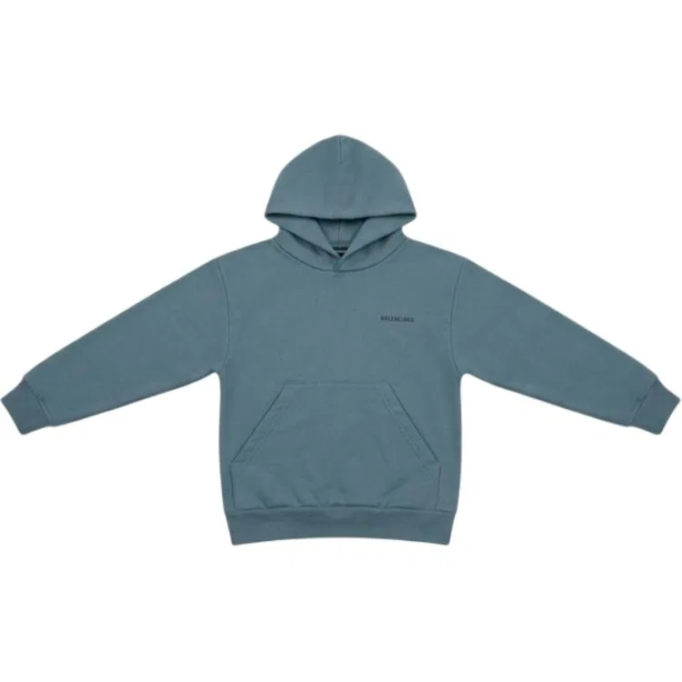 Детский свитшот с капюшоном, базовый, Balenciaga, Blue