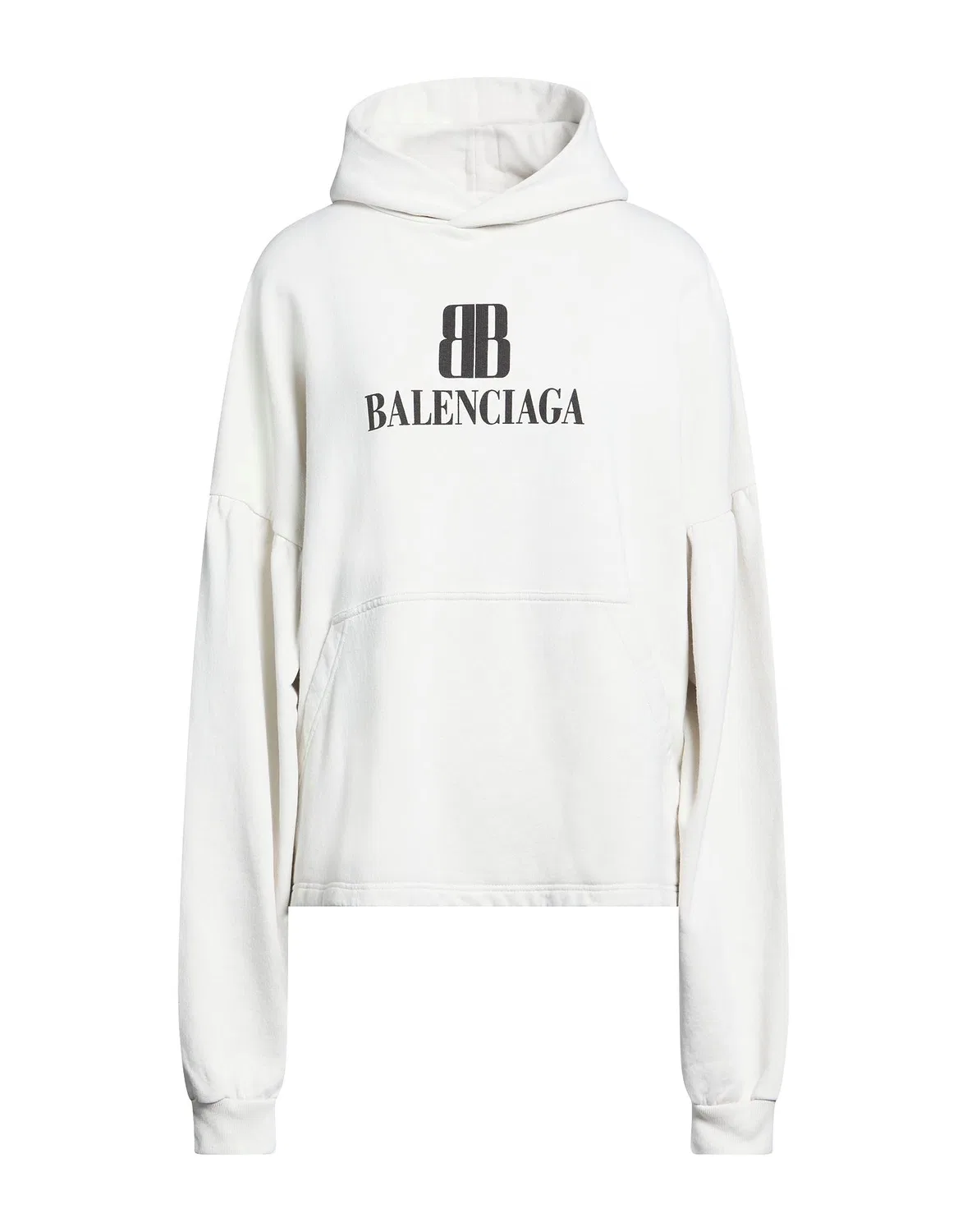 Женский свитшот из французского терри с принтом Balenciaga, светло-серый