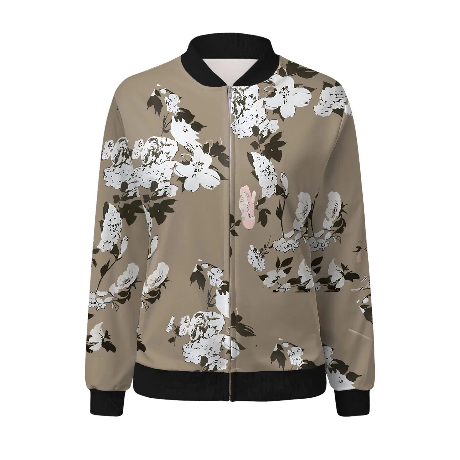 Женская куртка-бомбер с молнией Classic Lightweight Bomber Coat, Cachi — фото 3