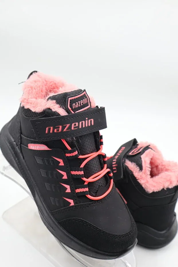 Детские ботинки для девочек на липучке Nazenintasarımlar, Pink — фото 3