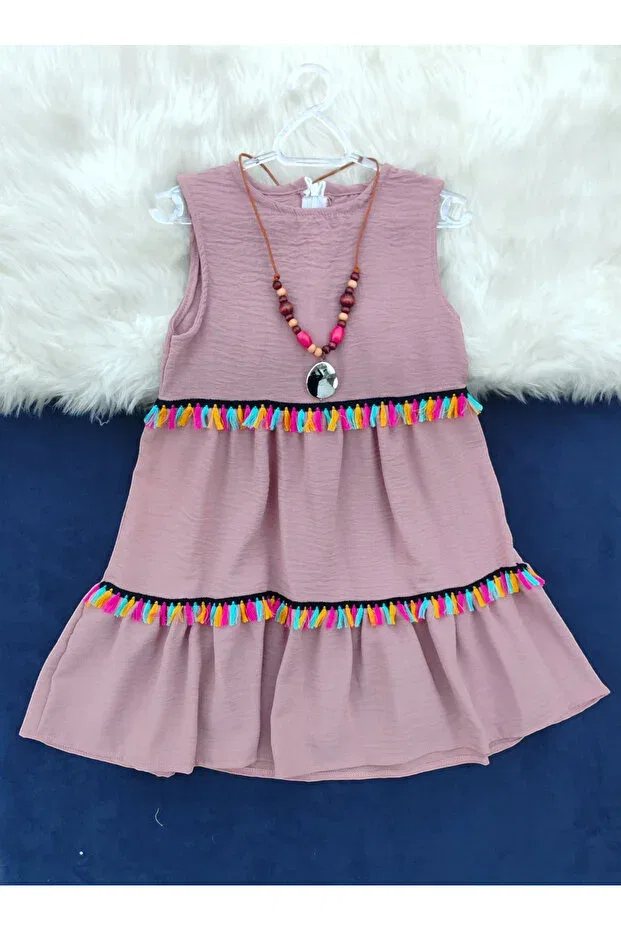 Детское платье для девочек хлопковое Pendant Crepe Beray Bebe, Pink