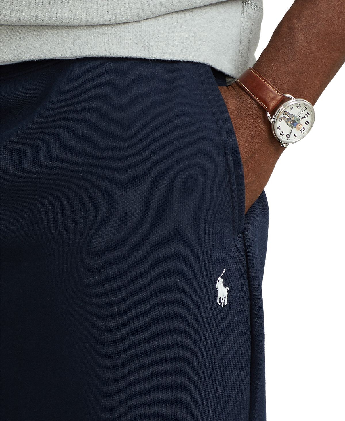 Мужские брюки-джоггеры big & tall двойной вязки Polo Ralph Lauren, синий — фото 4