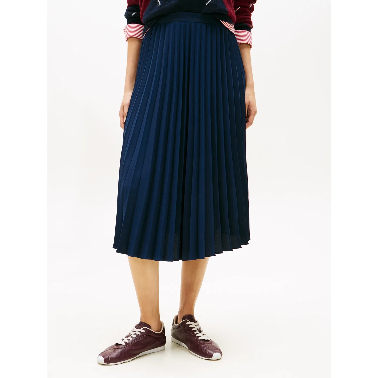 Женская плиссированная юбка миди Tommy Hilfiger, Dark Night Navy